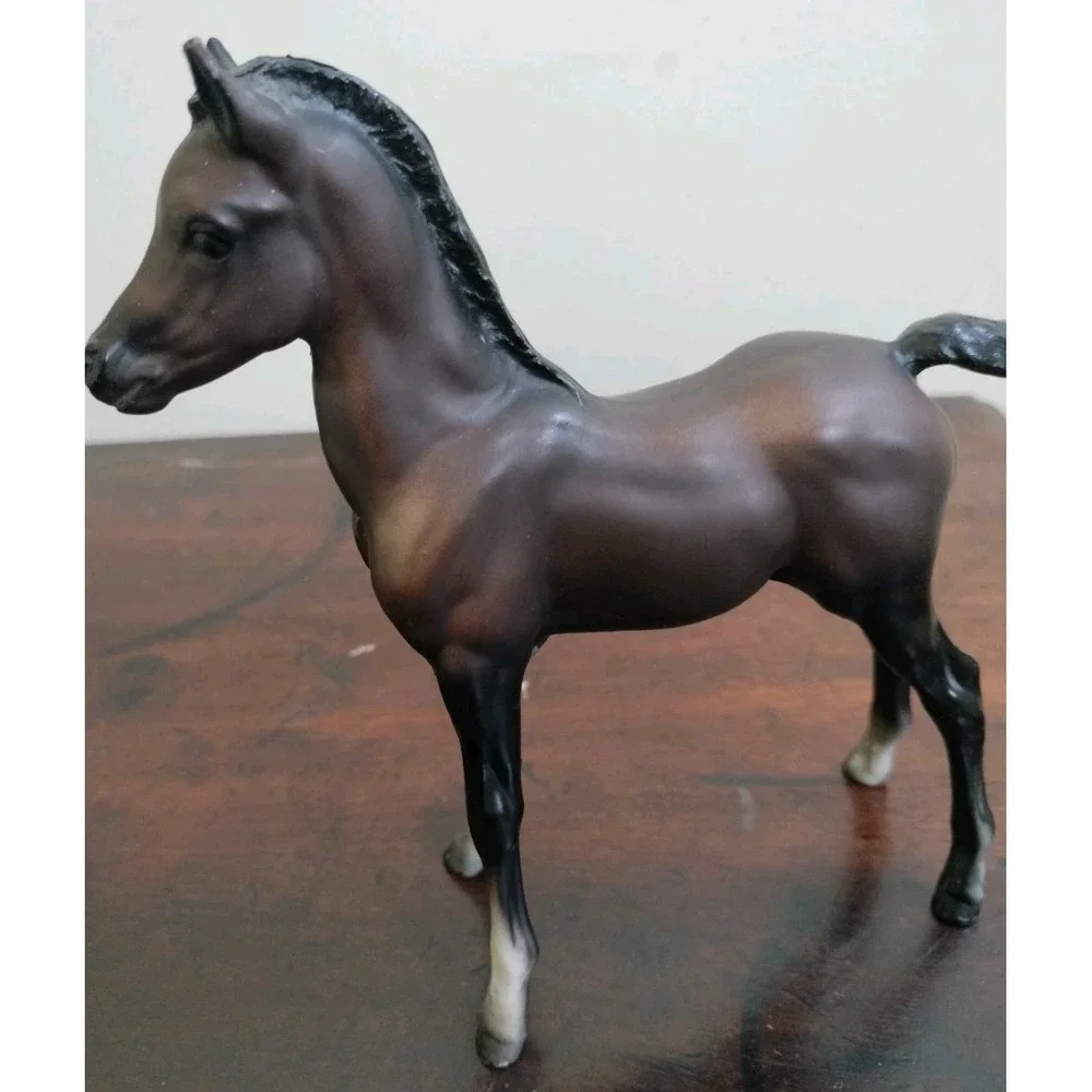 Vintage Breyer Horse Figurine Dark Brown Foal Colt Model Animal Collectible